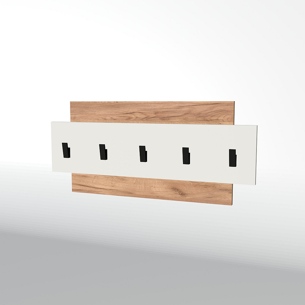 Вешалка настенная Эверест Нордик-800 80х3х36 см Белый + Дуб крафт золотой (DTM-5519) Львов - изображение 1