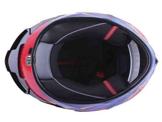 Шолом мотоциклетний інтеграл MD-821, оранжевий із синім, size L Мукачево