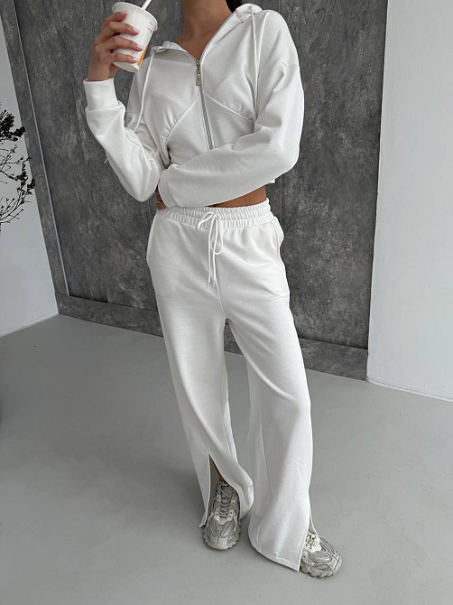 Женский повседневный костюм двойка турецкая петля Молочный, 46/48 Одесса - изображение 10