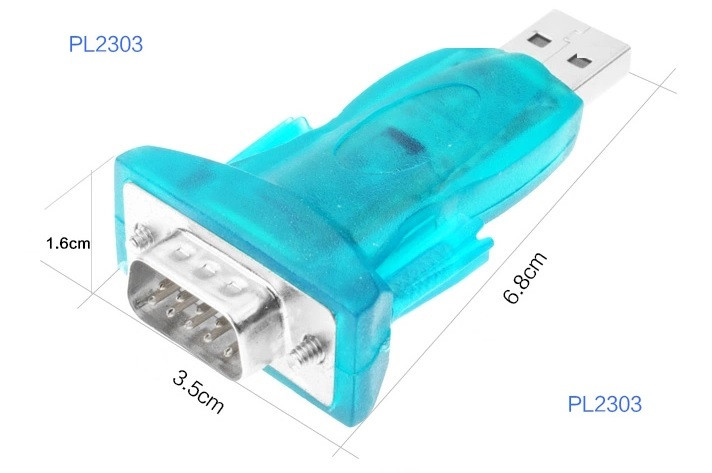 Перехідник USB 2.0 Type-A --> COM (RS232) 9pin, Chipset PL-2303, синій Вінниця - фото 1