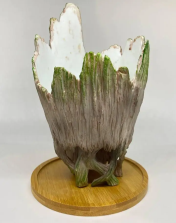 Горщик для квітів та канцелярії Грут Groot G11 череп + кругла підставка Київ