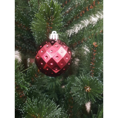 Елочная игрушка Chomik пластикові кульки компл. 16 шт, 6см, бордо (5900779853140_3) Винница - изображение 5