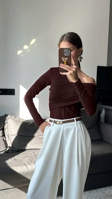 Жіночий боді з асиметричним вирізом на одне плече трикотаж Одеса - фото 3