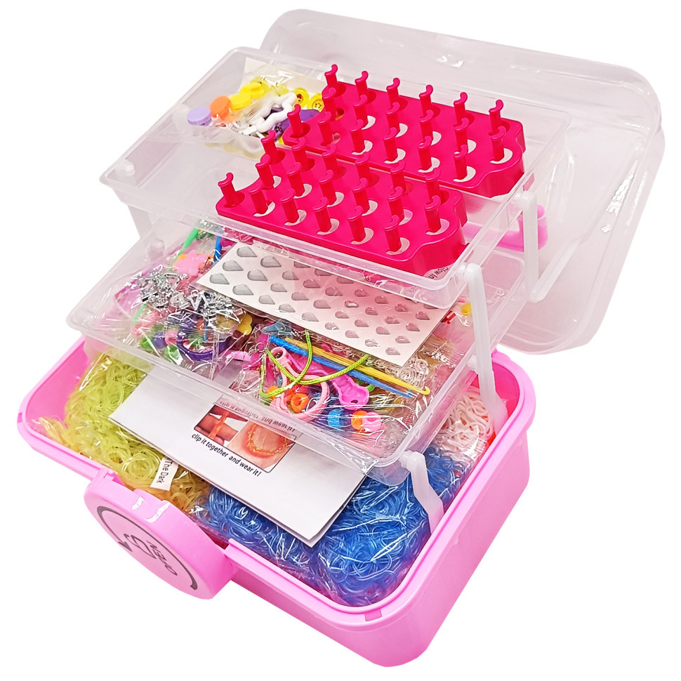 Дитячий набір для плетіння браслетів "Loom" 16202(Pink) в чемодані Вінниця - фото 1