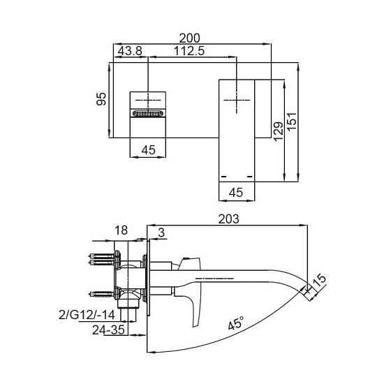 Змішувач для умивальника Koer KB-16007-01 вбудований    ( KR3450 ) 31297 Харків