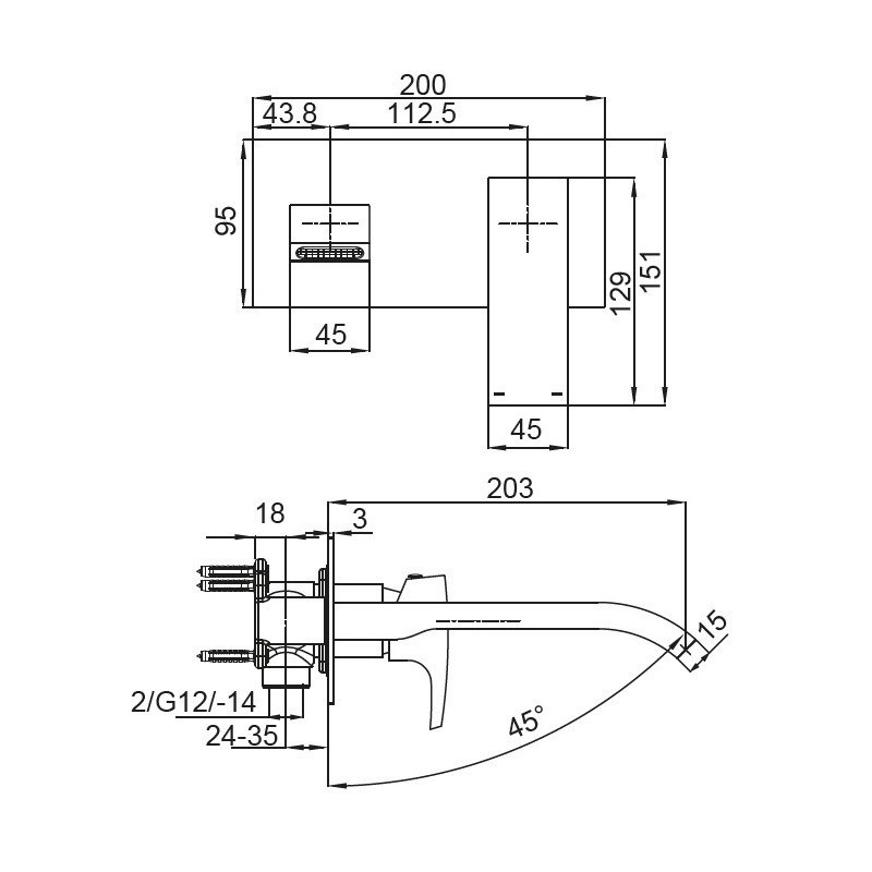 Змішувач для умивальника Koer KB-16007-01 вбудований    ( KR3450 ) 31297 Харків - фото 2