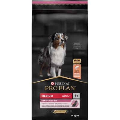 Сухой корм для собак Purina Pro Plan Dog Medium Adult Sensitive Skin с лососем и рисом 14 кг (7613035120464) Винница - изображение 1