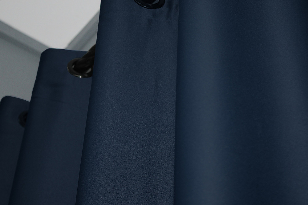 Комплект штор на люверсах VR-Textil Midnight № 1164ш Темно-синий 150х250 см 2 шт (37-0011) Киев - изображение 6