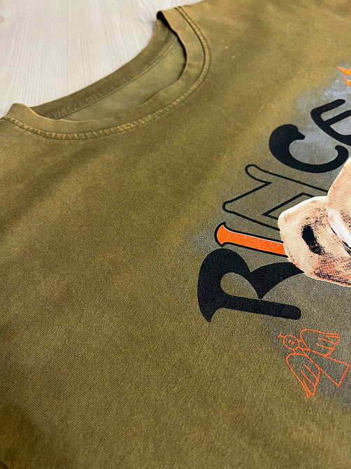 Футболка жіноча YIGOU 76 тай-дай з ведмедиком оверсайз, хакі, one size Київ - фото 3