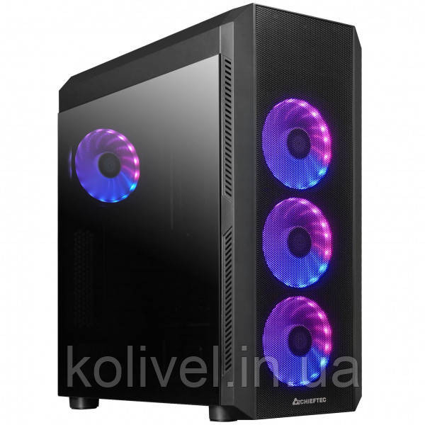 Корпус Chieftec SCORPION 4 GL-04B-UC-OP 4x120mm A-RGB, USB-C, ATX, без БЖ, Black (GL-04B-UC-OP) Киев - изображение 1