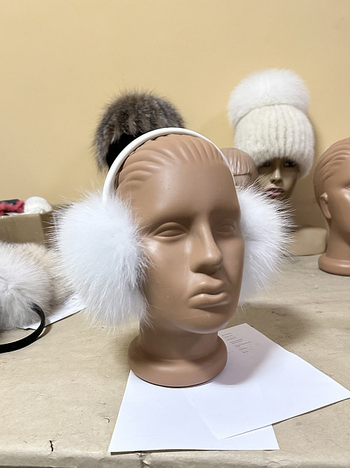 Навушники хутряні жіночі песцові Білий Харків - фото 3