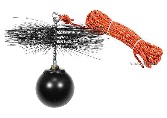 Набір для очищення димарів VOREL : шнур Ø= 8 мм, l= 10 м; йорж Ø= 250 мм; гиря- 2.5 кг [1] Одеса