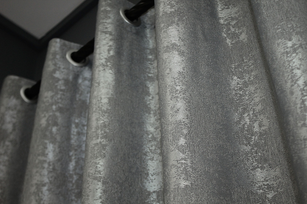 Комплект штор на люверсах VR-Textil Жаккард Sultan YL № 1212ш Серый 150х250 см 2 шт (37-0054) Киев - изображение 6