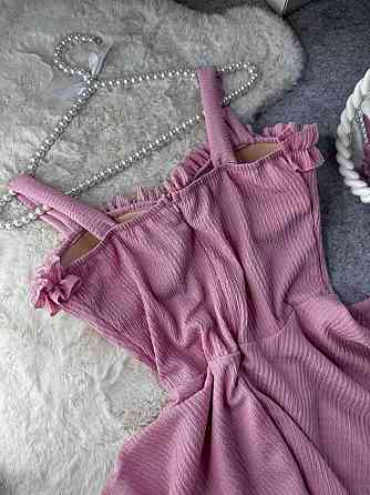 Жіноче святкове ефектне плаття на бретелях із чашечками жатка зара Рожевий, 46/48 Одеса