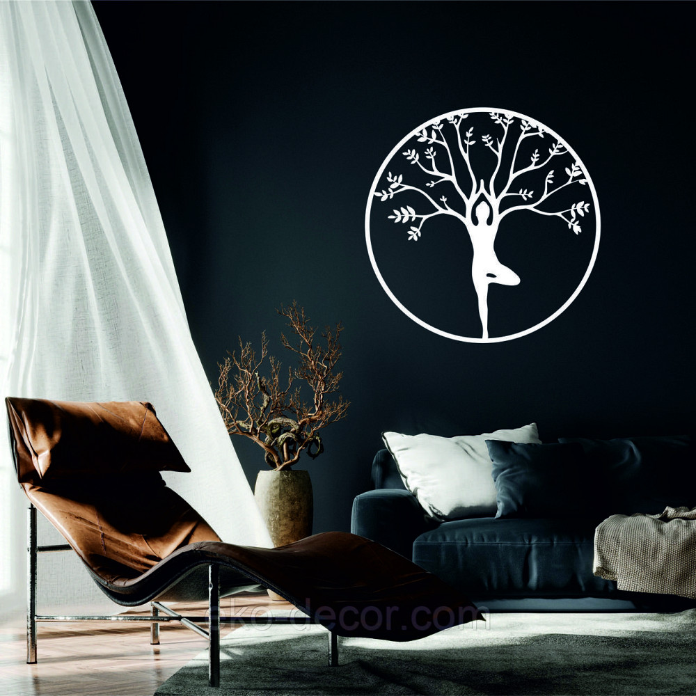 Декоративне настінне 3D Панно «ЙОГА» Декор на стіну з об'ємом 50*50 см, Білий Київ - фото 1