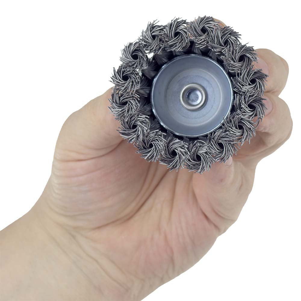 Щетка проволочная чашевидная Ø75мм хвостовик Ø6мм (стальная витая) SIGMA (9028071) Ровно - изображение 2