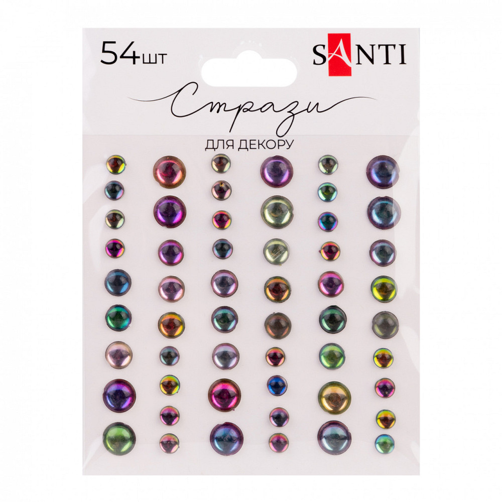 Стрази "Santi" самоклеючі райдужні, 54 шт 743012, шт Київ - фото 1