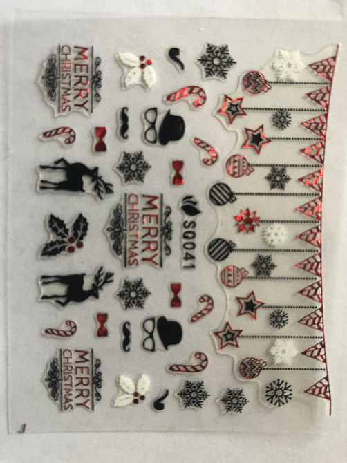 Новогодние 3D наклейки для ногтей Киев - изображение 1