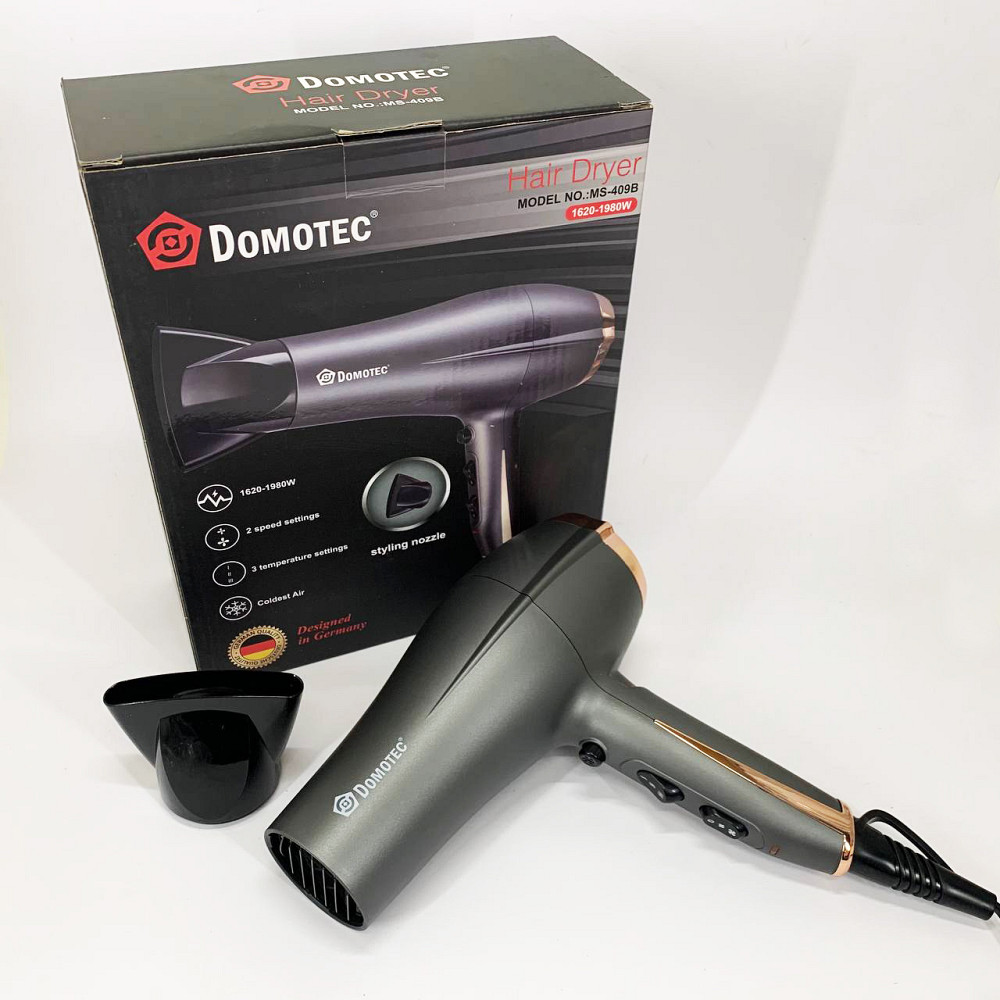 Дорожній фен для волосся Domotec, Фен з регульованою швидкістю і температурою Жіночий для волосся BK-13 Львів - фото 16
