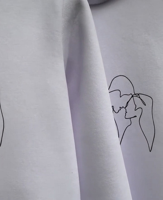 Парні толстовки з АБСТРАКТНИМ ПРИНТОМ з капюшоном і кишенькою для хлопця та дівчини Чернівці - фото 3