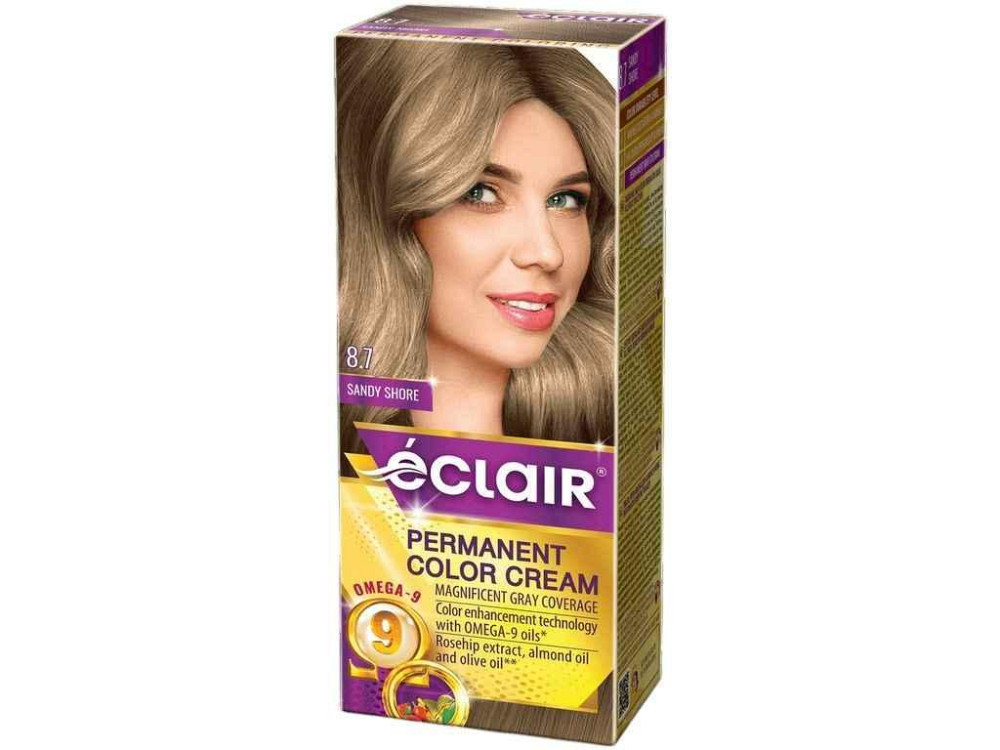Крем-фарба для волосся 8.7 Піщаний берег (з олією OMEGA 9) ТМ Eclair Київ - фото 1