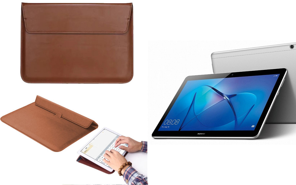 Чохол-конверт VitoCase для Huawei MediaPad M3 10, M3 Lite 10, з функцією підставки для планшета Коричневий Київ - фото 1