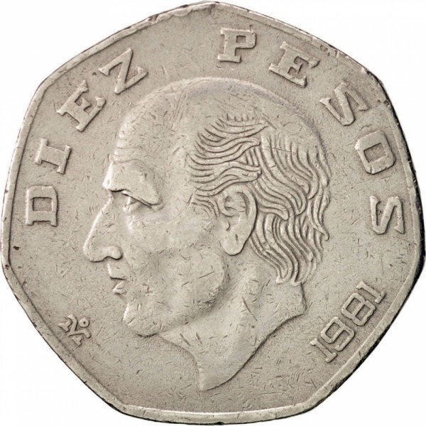 Мексика 10 песо, 1978-1985 (БД) Полтава - фото 1