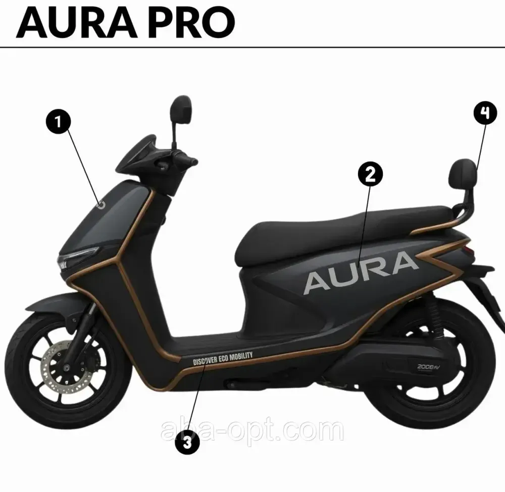 Електроскутер ID AURA PRO 2000W-72V-30Ah LiFePO4 шини 12«-12» купити дешево Україна Одеса - фото 1