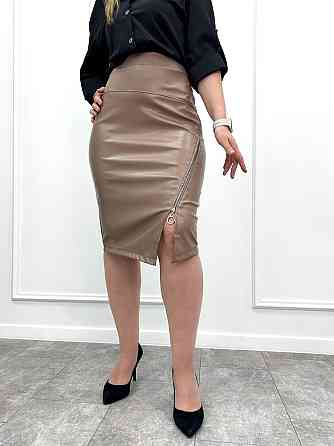 Юбка из экокожи до колена 
