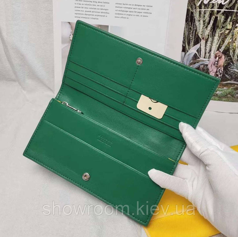 Мужское вертикальное портмоне Goyard (091) Lux green Киев - изображение 7