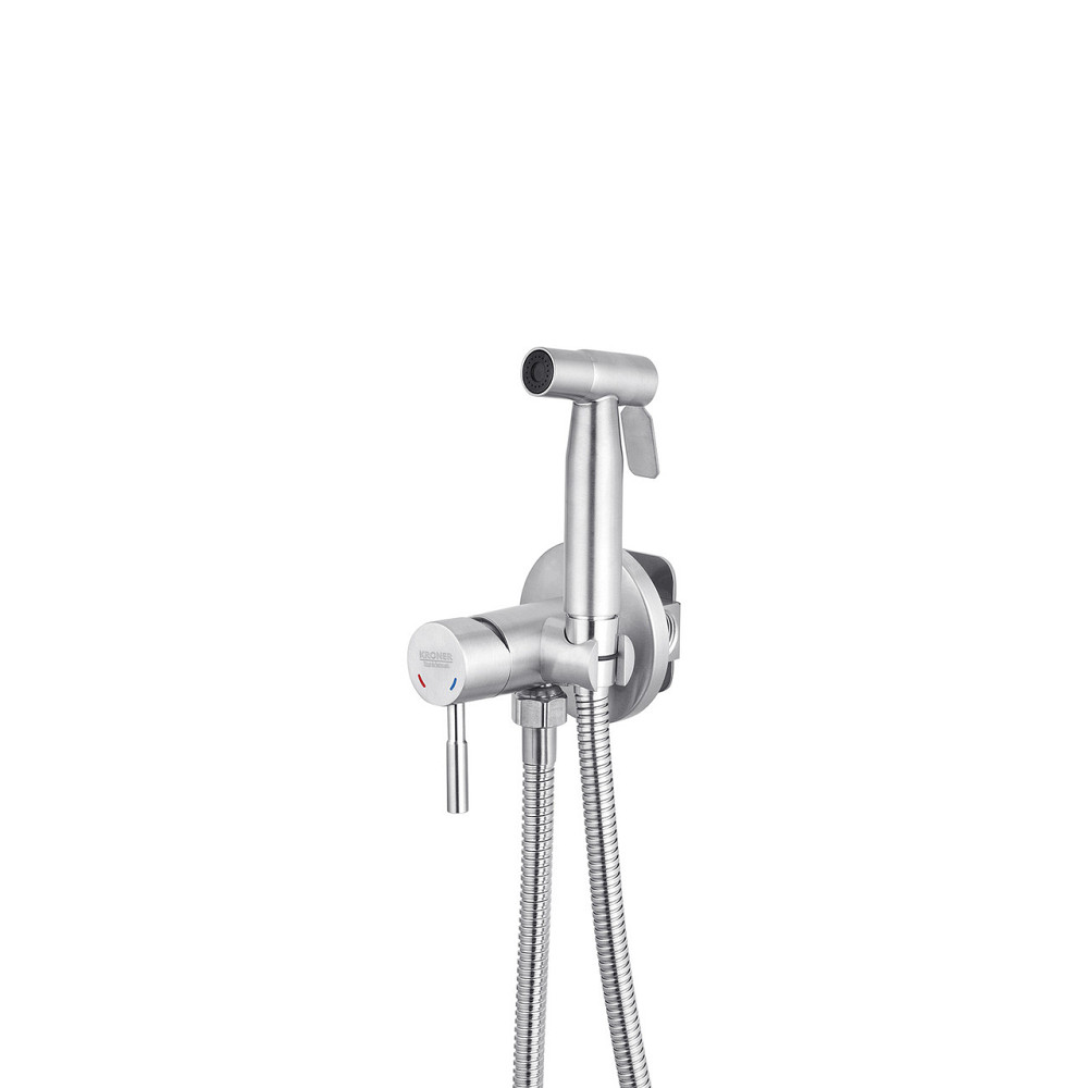 Смесители с гигиеническим душем Kroner KRP Edelstahl Klassisch - ESG053 сатин Киев - изображение 3