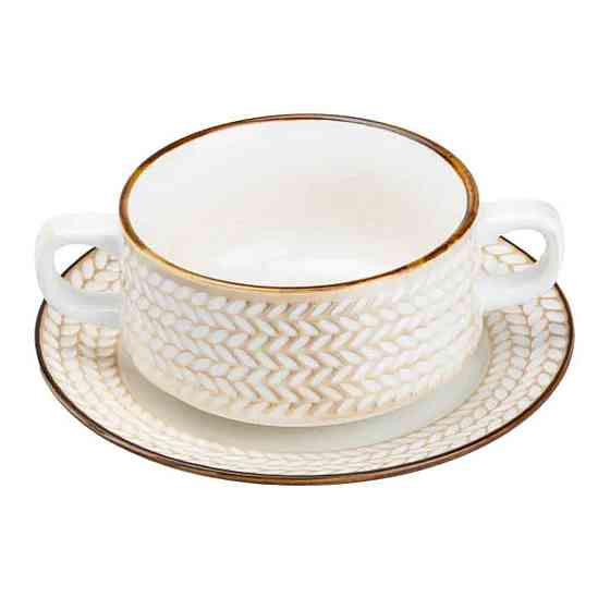 Тарелка для супа глубокая 300 мл с блюдцем HP23388 Киев