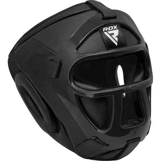 Боксерський шолом RDX T1 Grill Full Black L (капа в комплекті) Кам'янське