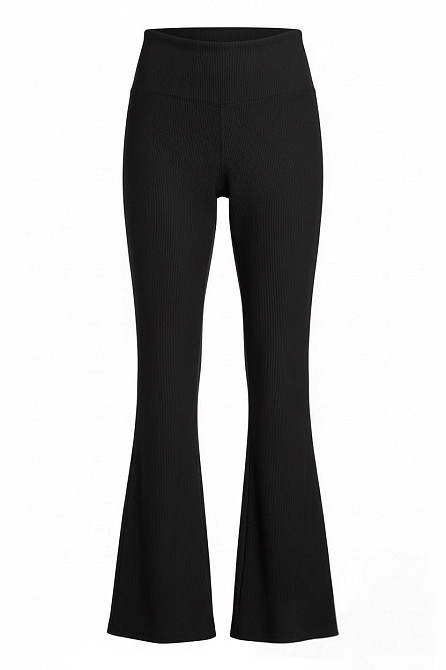 Лосины женские Kenalin D-14 клеш в рубчик с широким поясом и пуш аптейпами черные, черный, L Киев - изображение 17
