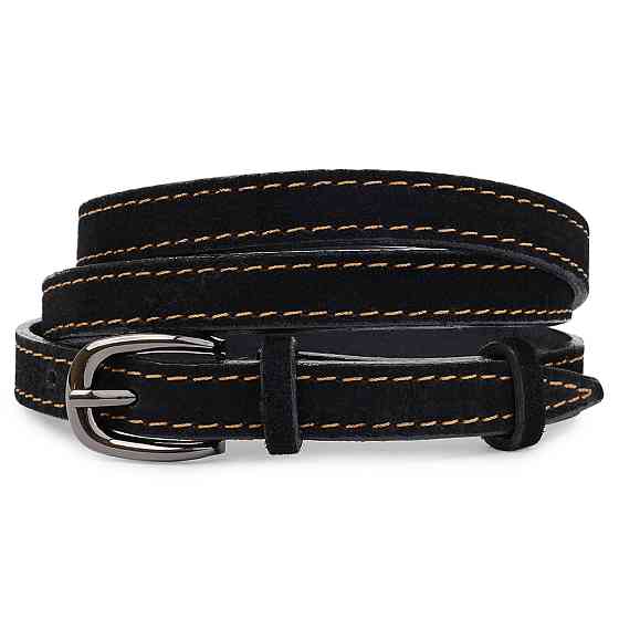 Замшевий жіночий ремінь Чорний (Vintage) Київ