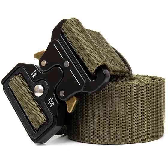 Тактический ремень 125 см Tactical Belt, Оливковый / Армейский ремень с пряжкой Cobra Киев