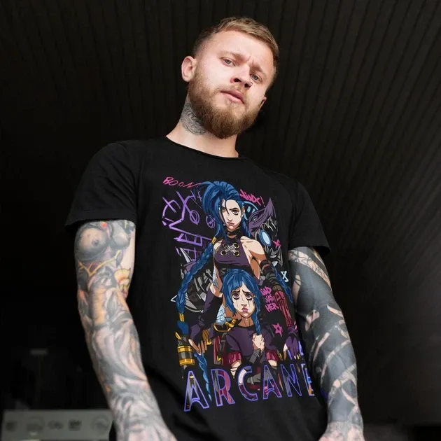 Футболка для підлітка хлопчика з принтом Arcane Jinx Розмір 160 Anime10764 Дніпро - фото 4