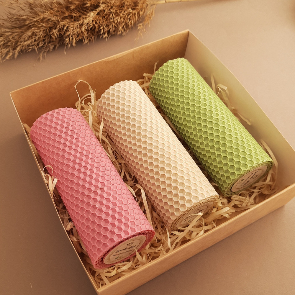 Набір трьох свічок з вощини Царство  Меду 13 см Nabor1022 Одеса - фото 2