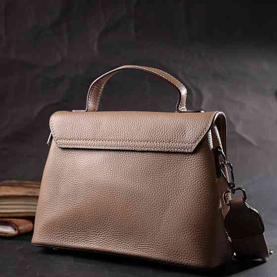 Жіноча сумка сетчел з натуральної шкіри Vintage 22292 Бежева Київ