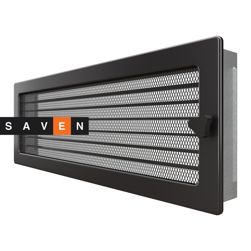 Вентиляційна решітка для каміна SAVEN 17х49 графітова з жалюзі Львів - фото 2