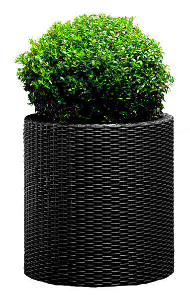Горщик для квітів Keter 39 л. Cylinder Planter Large, сірий Київ - фото 1