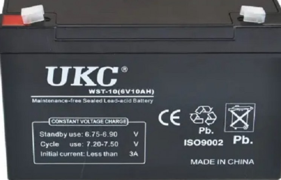 Гелієві кислотно-свинцеві батареї / Акумулятор 6V 10A UKC 2709 Одеса