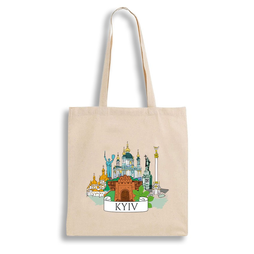 Екошопер BookOpt BK4070 "Київські пейзажі" бежевий Київ - фото 2