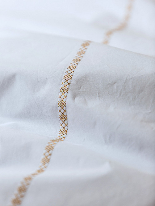 Ecotton Комплект постільної білизни Сімейний з вишивкою та кантом український хрестик Gold із п Киев - изображение 3