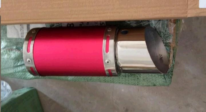 Глушитель (тюнинг) 170*10 см, креп. Ø78mm (нержавейка, короткий, красный, прямоток, ) Мукачево - изображение 1