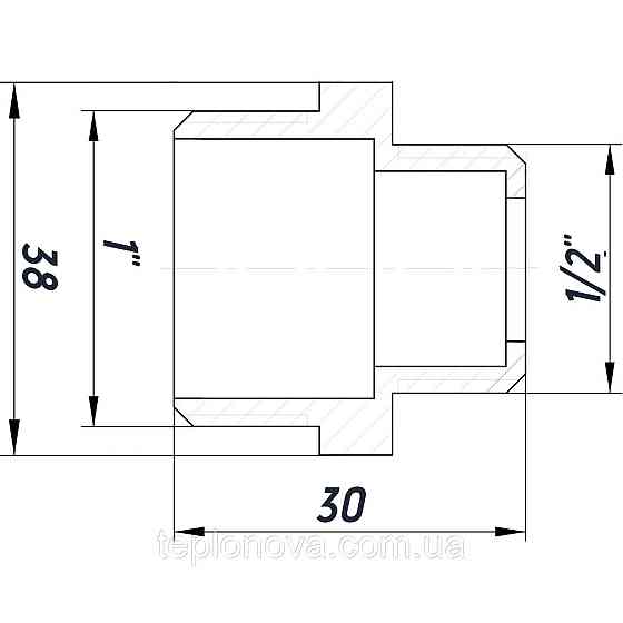 Ніпель редукційний 1"х1/2"Н нікельований під прокладку NN532G OPTIMUM Чернівці