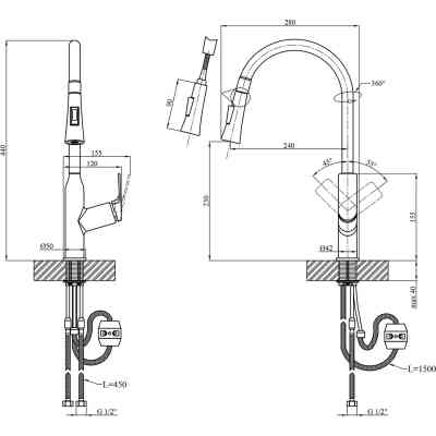 Змішувач Kroner Graz-GRP030-T (CV031336) Вінниця