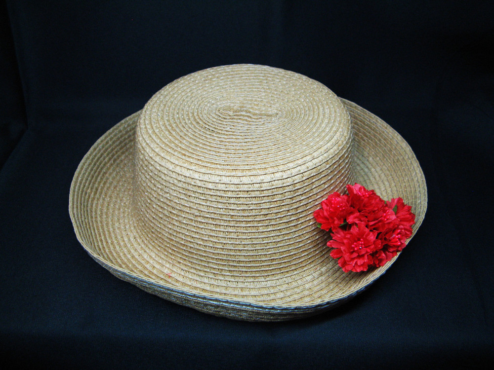 Капелюх жіночий із соломи красива Квіти червоні Київ - фото 1