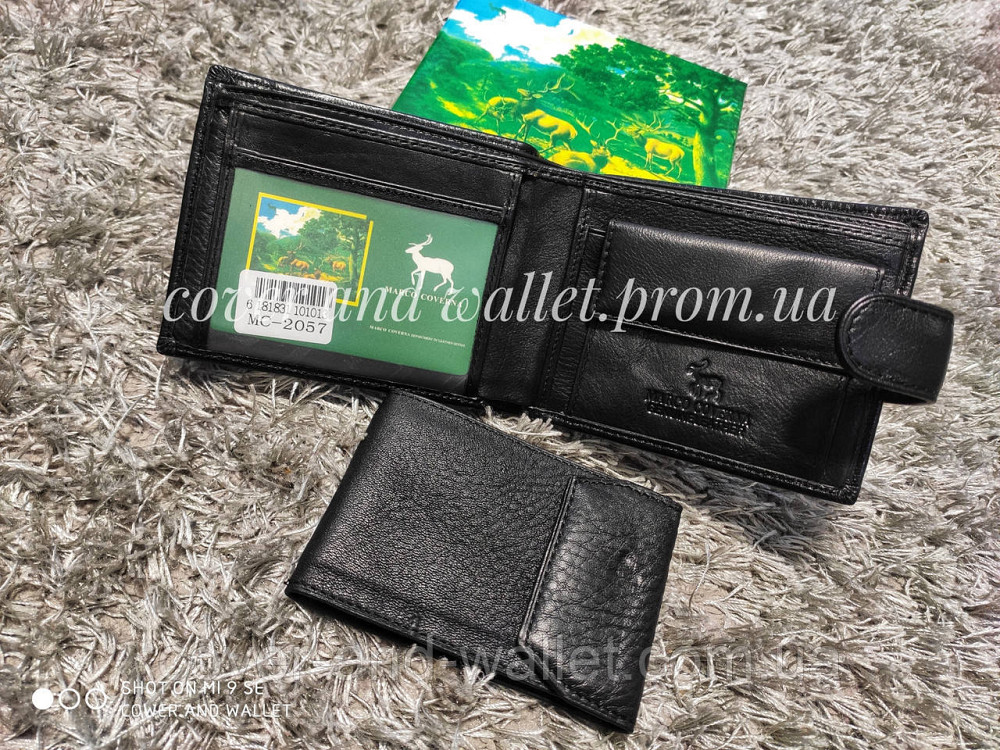 Стильный кожаный мужской кошелек с визитницей на застежке Marco Coverna Киев - изображение 6