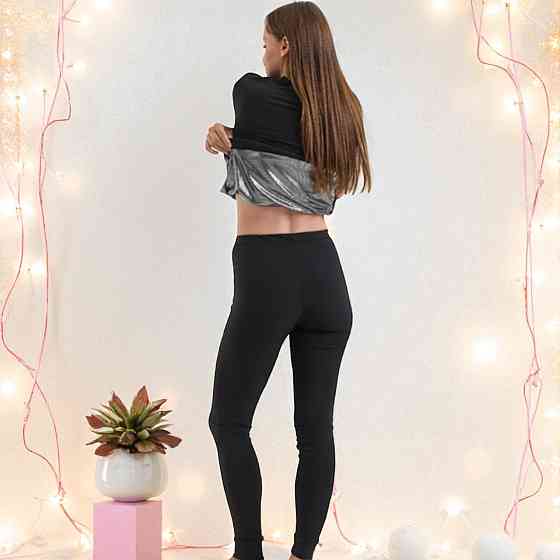 Зимова жіноча термобілизна клумбія на омні хіт чорного кольору комплект чорної термобілизни тепла Львів